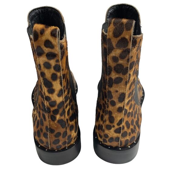 REBECCA MINKOFF Sabeen Too Brown Cow Hair Chelsea Slip On Boots - Picture 2 of 12